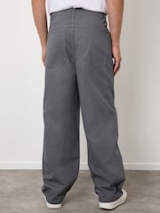 Threadbare Grey Baggy Fit 5 Pocket Chino Trousers - Image 2 of 4
