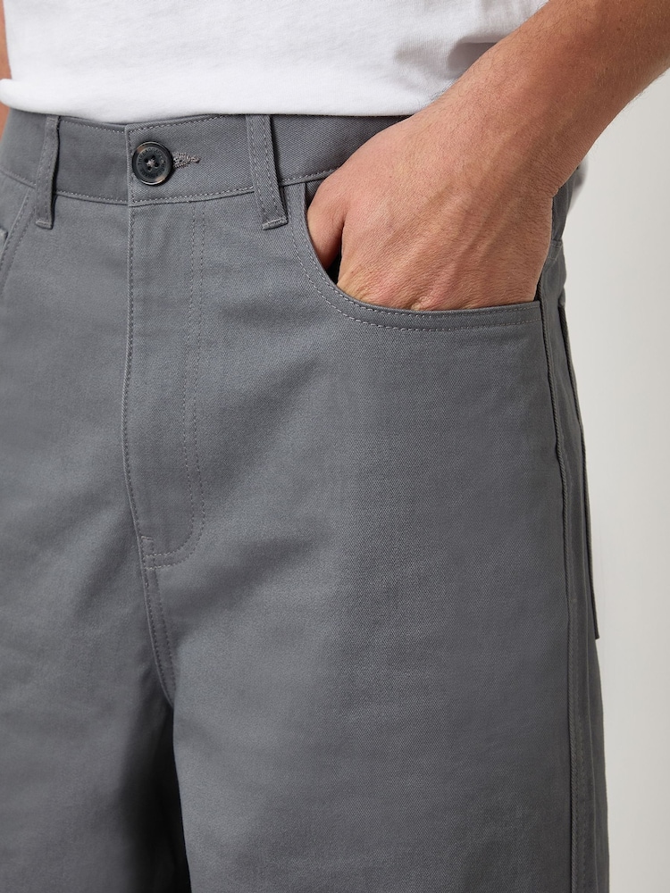 Threadbare Grey Baggy Fit 5 Pocket Chino Trousers - Image 4 of 4 Threadbare Grey Baggy Fit 5 Pocket Chino Trousers - Image 4 of 4