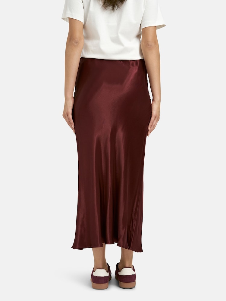 Smith & Soul Red Sateen Skirt - Image 2 of 3 Smith & Soul Red Sateen Skirt - Image 2 of 3