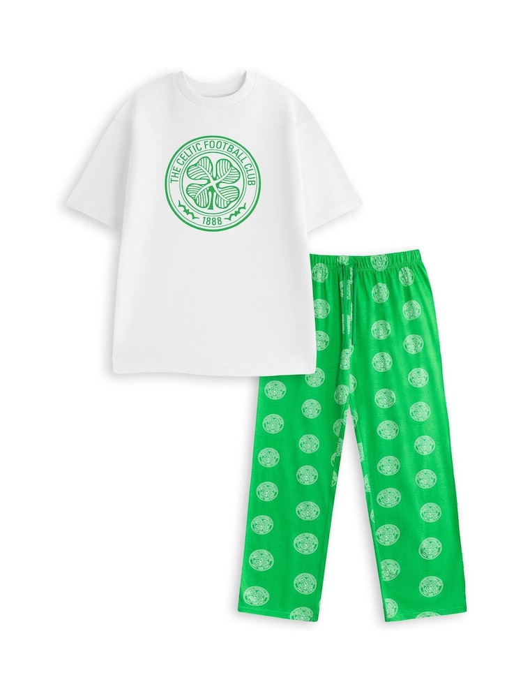 Vanilla Underground Green Celtic Short Sleeve Long Leg Pyjamas Set - Image 1 of 6 Vanilla Underground Green Celtic Short Sleeve Long Leg Pyjamas Set - Image 1 of 6
