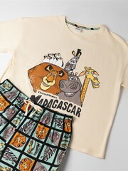 Vanilla Underground Brown Disney Madagascar 100% Cotton Short Sleeve Long Leg Pyjamas Set - Image 4 of 6