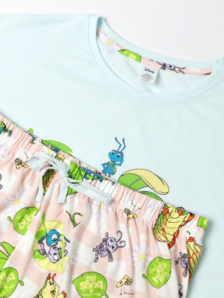 Vanilla Underground Blue Disney Bugs Life 100% Cotton Short Sleeve Long Leg Pyjamas Set - Image 9 of 9