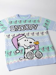 Vanilla Underground Blue Peanuts Snoopy Christmas Jumper - Image 3 of 6