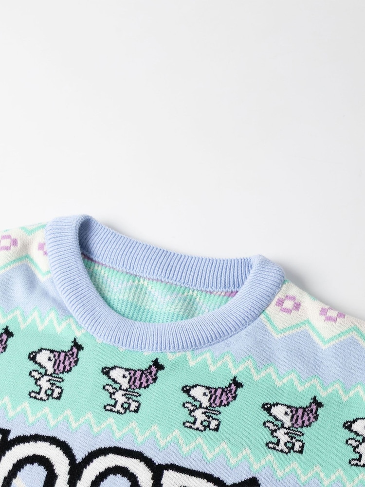 Vanilla Underground Blue Peanuts Snoopy Christmas Jumper - Image 6 of 6