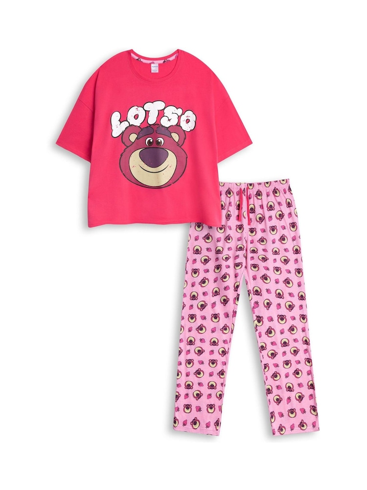 Vanilla Underground Pink Disney Toy Story Lotso 100% Cotton Short Sleeve Long Leg Pyjamas Set - Image 1 of 6 Vanilla Underground Pink Disney Toy Story Lotso 100% Cotton Short Sleeve Long Leg Pyjamas Set - Image 1 of 6