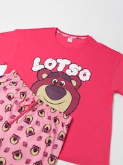 Vanilla Underground Pink Disney Toy Story Lotso 100% Cotton Short Sleeve Long Leg Pyjamas Set - Image 4 of 6