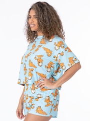 Vanilla Underground Blue Garfield All-Over Print Short Sleeve Short Leg Pyjamas Set - Image 2 of 6