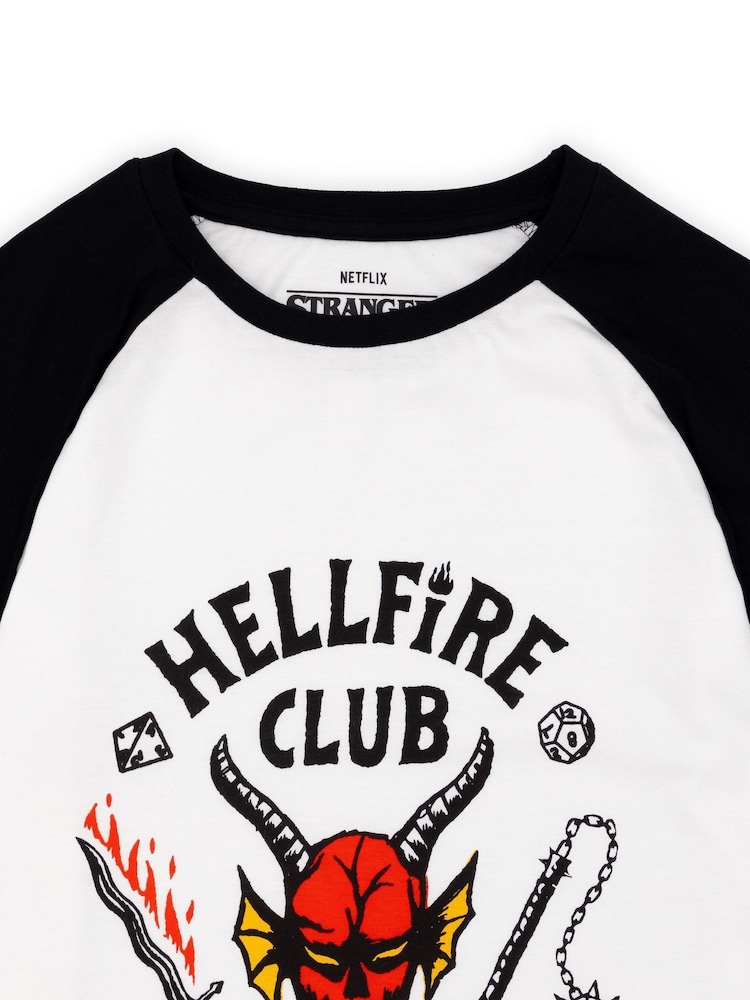 Vanilla Underground White Stranger Things Hellfire Club Short Sleeved T-Shirt - Image 2 of 5 Vanilla Underground White Stranger Things Hellfire Club Short Sleeved T-Shirt - Image 2 of 5