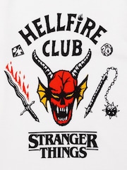 Vanilla Underground White Stranger Things Hellfire Club Short Sleeved T-Shirt - Image 3 of 5