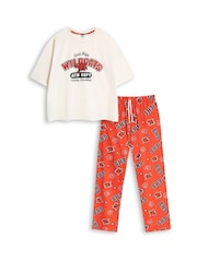 Vanilla Underground White Disney High School Musical 100% Cotton Short Sleeve Long Leg Pyjamas Set - Image 2 of 9