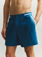 Blue Colour Block Swim Shorts 4" - Image 1 of 8