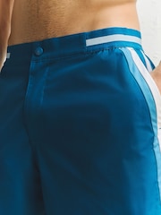 Blue Colour Block Swim Shorts 4" - Image 4 of 8