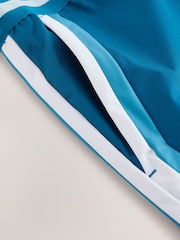 Blue Colour Block Swim Shorts 4" - Image 8 of 8