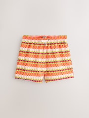 Orange Seersucker 5 inch Swim Shorts - Image 6 of 9