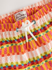 Orange Seersucker 5 inch Swim Shorts - Image 7 of 9