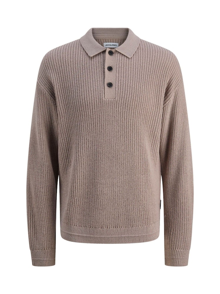 Pink - JACK & JONES Knitted Polo Jumper - Bild 1 von 3