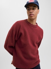 JACK & JONES Burgundy Long Sleeve Knitted Jumper - Image 4 of 6
