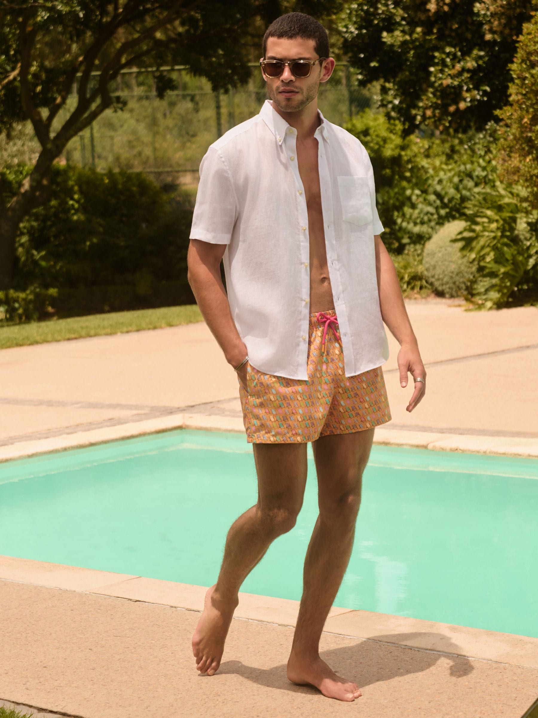 Buy Orange Deckchair Quick Dry 4 Inch Swim Shorts from Next USA