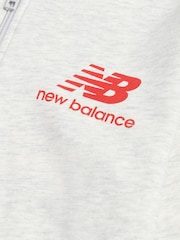 New Balance Grey French Terry Stacked Logo Zip Thru Hoodie & Joggers Set - Image 10 of 11