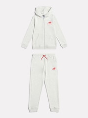 New Balance Grey French Terry Stacked Logo Zip Thru Hoodie & Joggers Set - Image 7 of 11