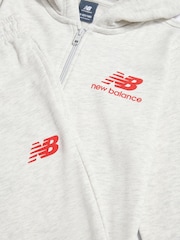 New Balance Grey French Terry Stacked Logo Zip Thru Hoodie & Joggers Set - Image 9 of 11