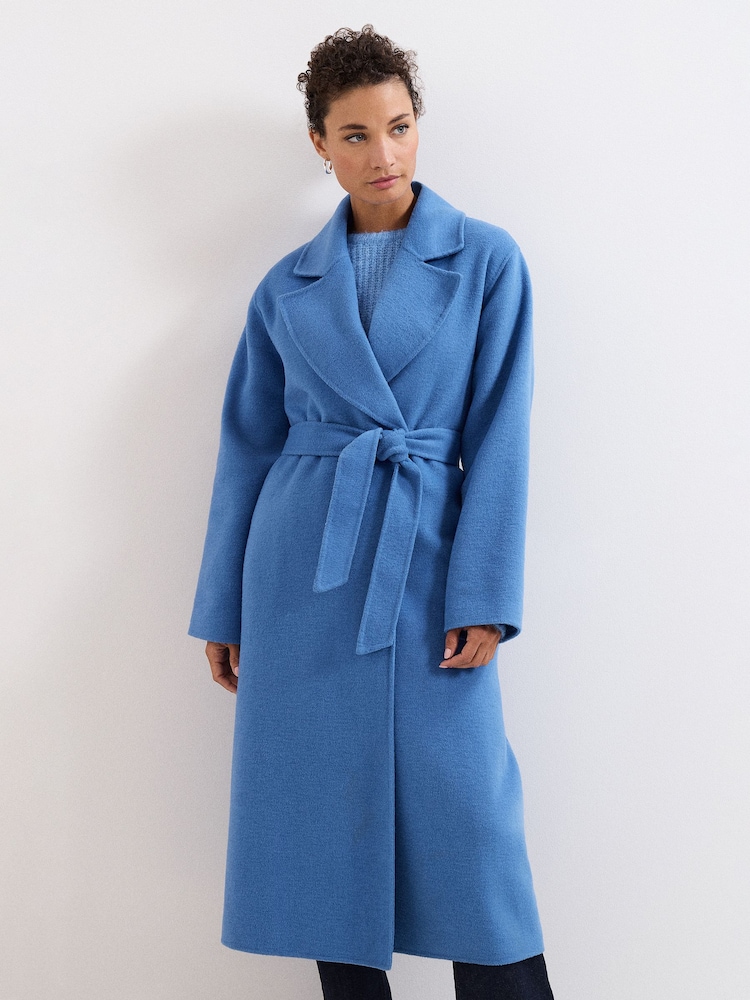 Phase Eight Blue Petite Darcy Coat - Image 1 of 7 Phase Eight Blue Petite Darcy Coat - Image 1 of 7