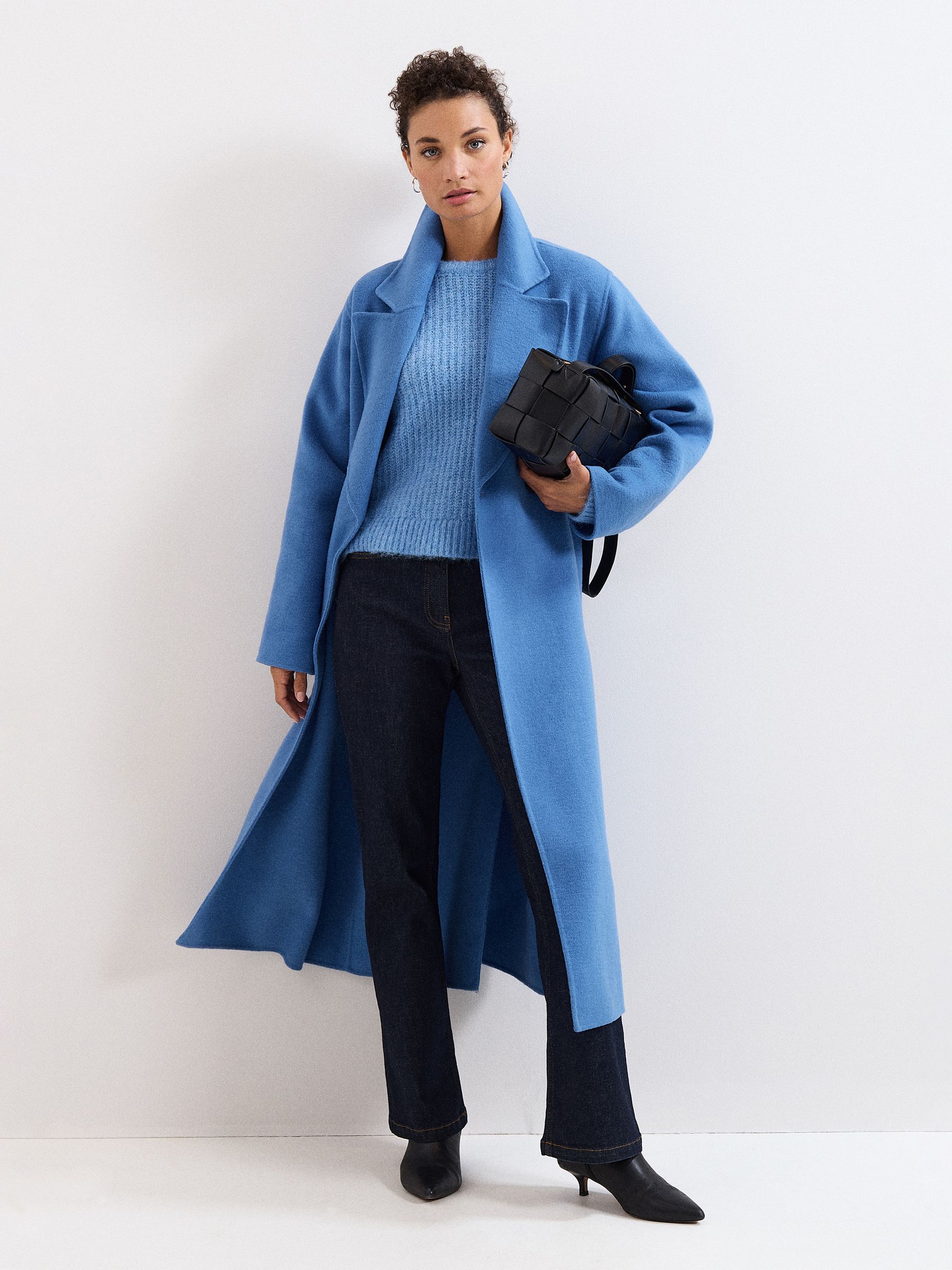 Buy Phase Eight Blue Petite Darcy Wool Coat from Next Australia