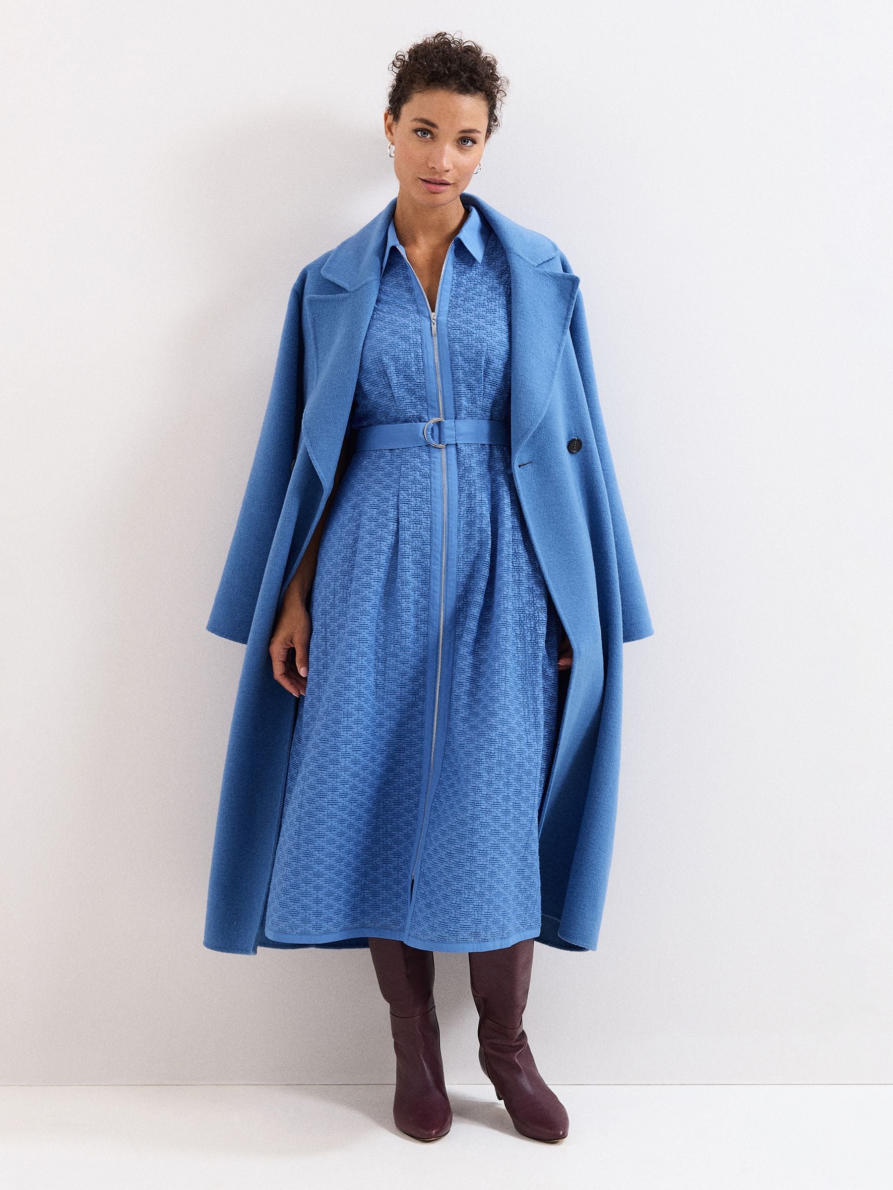Buy Phase Eight Blue Petite Darcy Wool Coat from Next USA