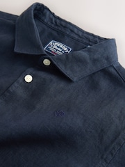 Superdry Navy Linen Shirt - Image 3 of 5