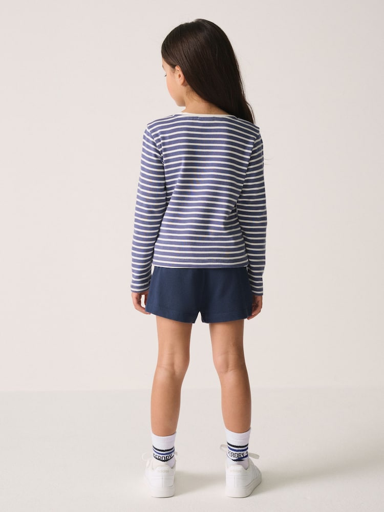 Superdry Navy Top & Short Set - Image 2 of 4 Superdry Navy Top & Short Set - Image 2 of 4