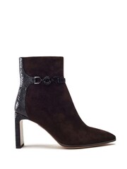 Pallia Pointed Toe Trim Detail Leather Ankle Boots - Image 1 of 4