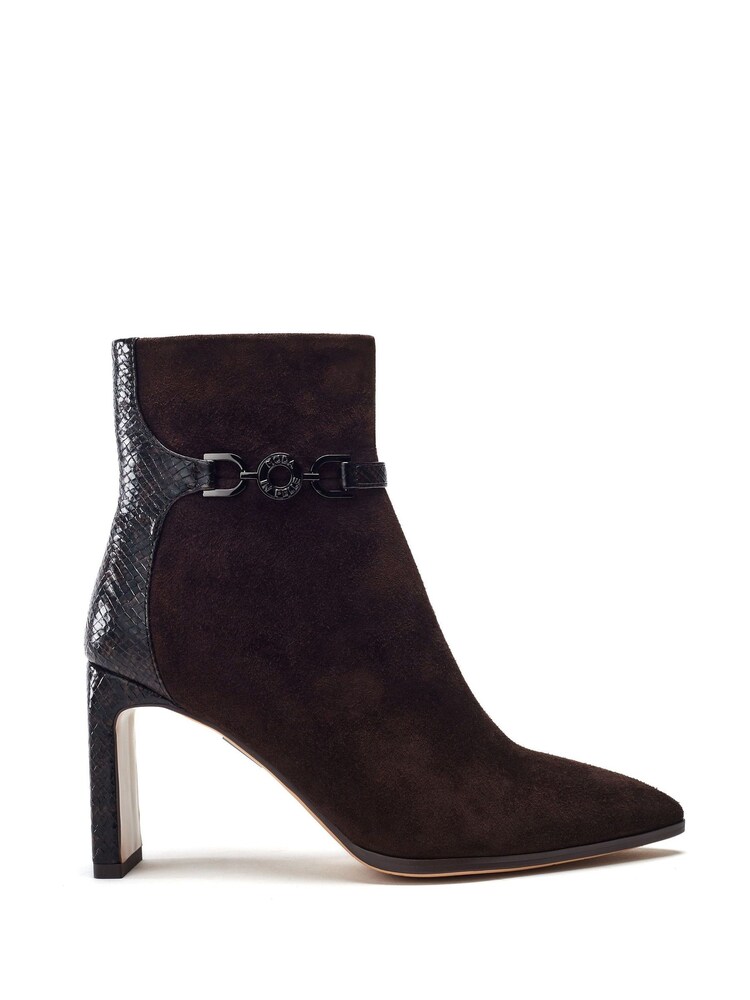 Pallia Pointed Toe Trim Detail Leather Ankle Boots - Image 1 of 4 Pallia Pointed Toe Trim Detail Leather Ankle Boots - Image 1 of 4