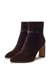Pallia Pointed Toe Trim Detail Leather Ankle Boots - Image 2 of 4