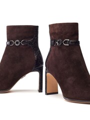 Pallia Pointed Toe Trim Detail Leather Ankle Boots - Image 3 of 4