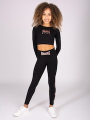 Pineapple Black Girls Raglan Long Sleeve Crop Top - Image 2 of 6