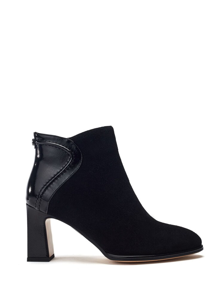 Piarra Swoosh Back Block Heel Suede Boots - Image 1 of 4