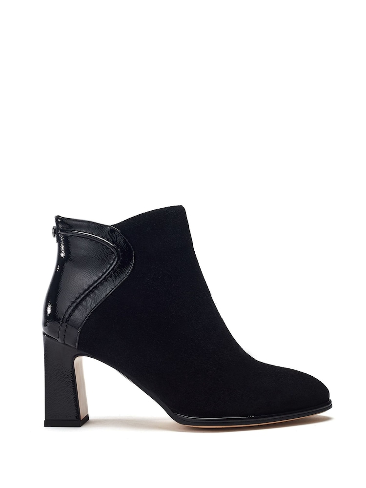 Piarra Swoosh Back Block Heel Suede Boots - Image 1 of 4 Piarra Swoosh Back Block Heel Suede Boots - Image 1 of 4