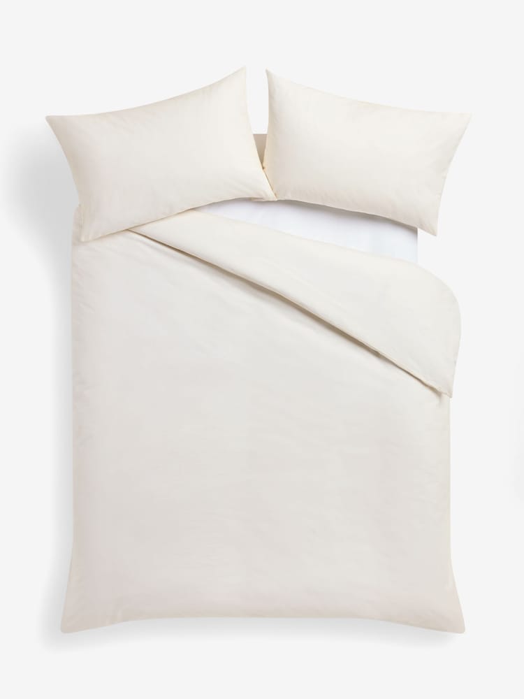 Cream 144 Thread Count Duvet Cover and Pillowcase Set - Image 4 of 4