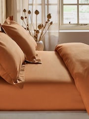 Orange Hazel Cotton Rich Deep Fitted Bed Sheet - Image 1 of 4