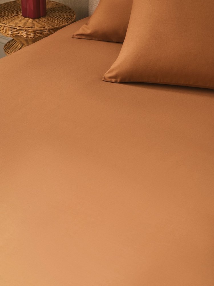 Orange Hazel Cotton Rich Deep Fitted Bed Sheet - Image 2 of 4 Orange Hazel Cotton Rich Deep Fitted Bed Sheet - Image 2 of 4