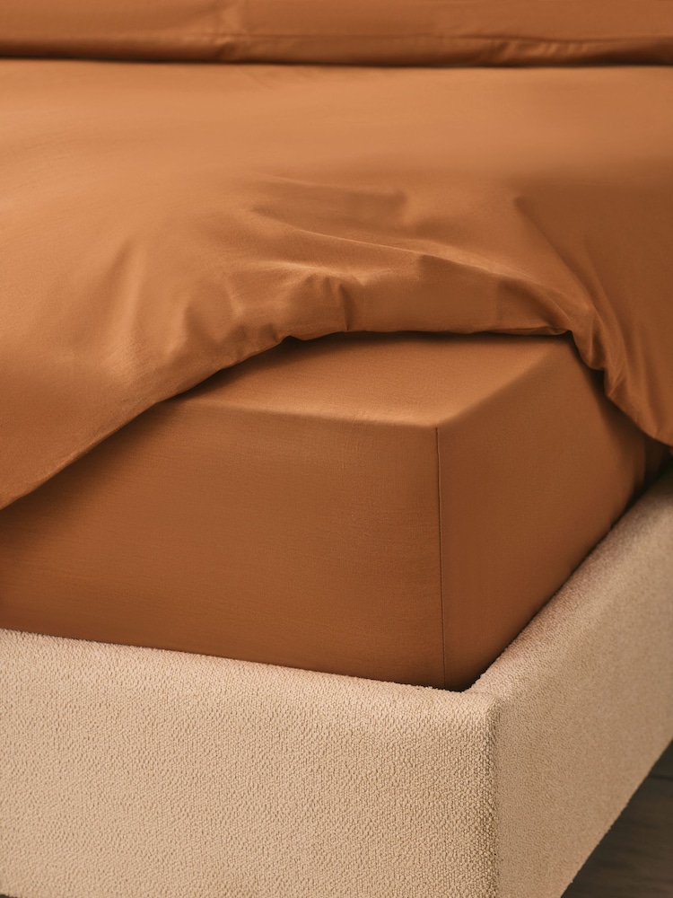 Orange Hazel Cotton Rich Deep Fitted Bed Sheet - Image 4 of 4 Orange Hazel Cotton Rich Deep Fitted Bed Sheet - Image 4 of 4