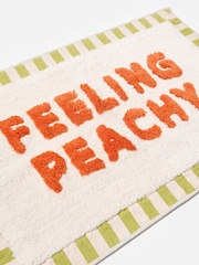 Oliver Bonas Cream Feeling Peachy Stripe Border Bath Mat - Image 2 of 4