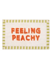 Oliver Bonas Cream Feeling Peachy Stripe Border Bath Mat - Image 4 of 4