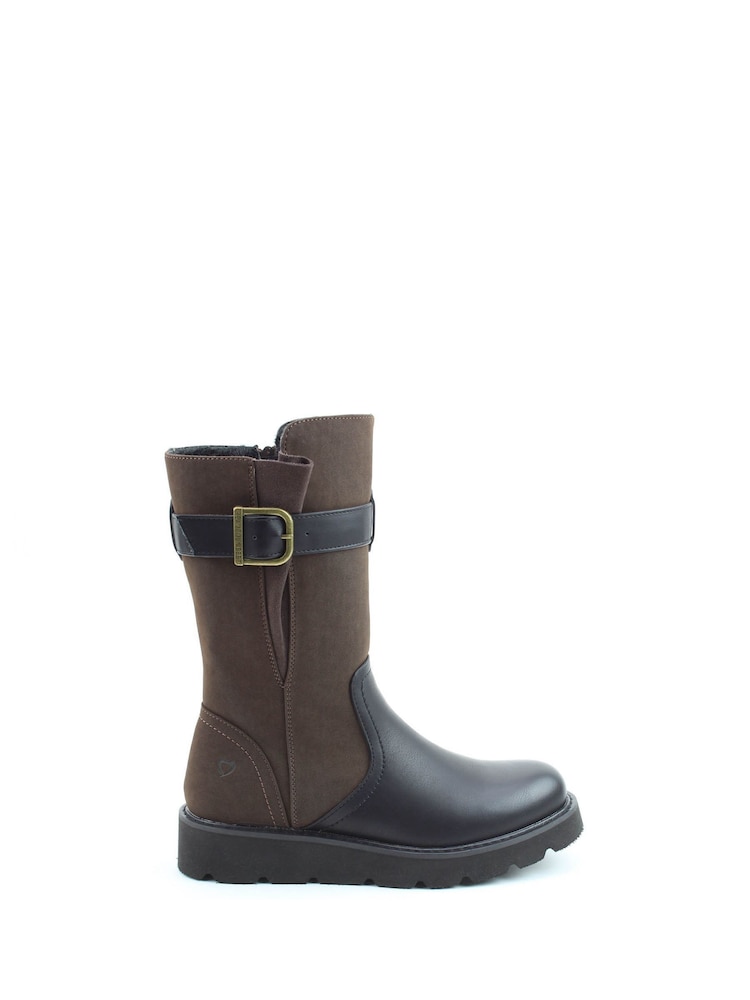 Heavenly Feet Kin Combo Mid Black Boots - Image 1 of 6 Heavenly Feet Kin Combo Mid Black Boots - Image 1 of 6