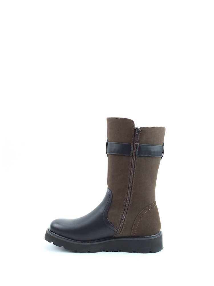 Heavenly Feet Kin Combo Mid Black Boots - Image 2 of 6 Heavenly Feet Kin Combo Mid Black Boots - Image 2 of 6