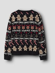 Name It Black Knitted Christmas Jumper - Image 4 of 5