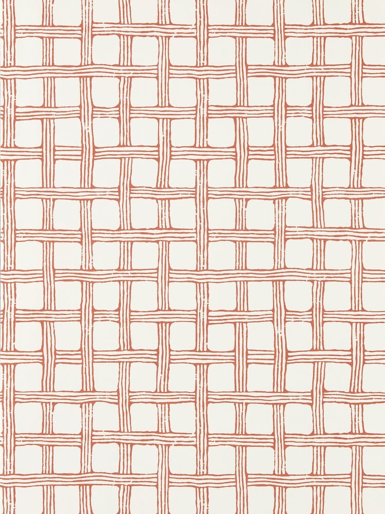 Scion Red Fretwork Oakham 10M Wallpaper - Image 1 of 1