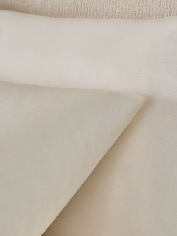 Set of 2 Cream Pure 144 Thread Count Pillowcases - Image 2 of 2