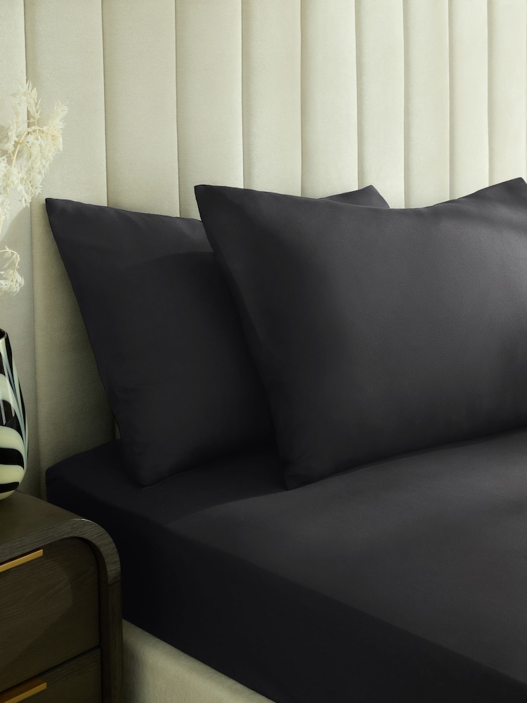 Set of 2 Black Non Iron Simply Soft Housewife Pillowcases - Image 1 of 3