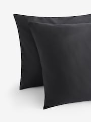 Set of 2 Black Non Iron Simply Soft Housewife Pillowcases - Image 3 of 3